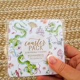 Crack Drink Bam Blue Square Coaster - The Pink Pineapple 850