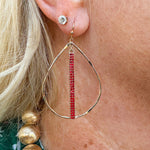 Crimson Cascade Teardrop Hoop Earrings - The Pink Pineapple 850