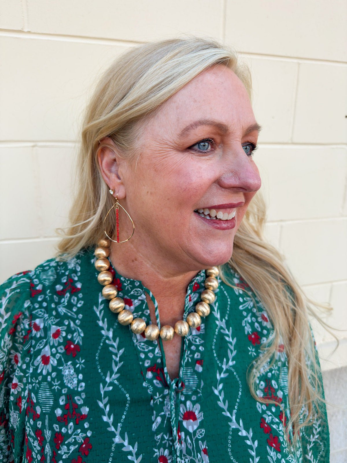 Crimson Cascade Teardrop Hoop Earrings - The Pink Pineapple 850