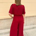 Crimson Charm Smocked Jumpsuit - The Pink Pineapple 850