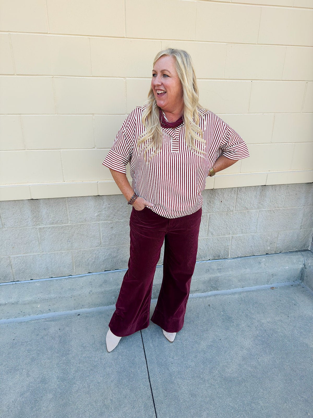 Crimson Current Corduroy Jeans - The Pink Pineapple 850