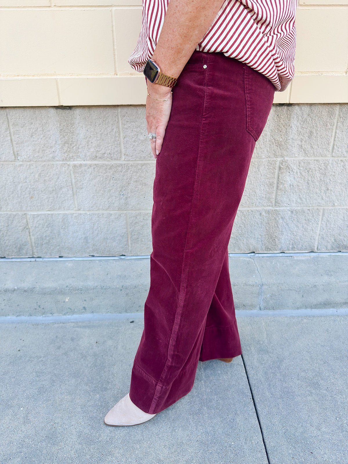 Crimson Current Corduroy Jeans - The Pink Pineapple 850