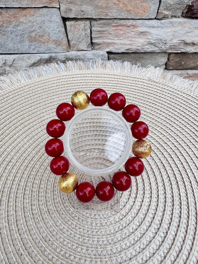 Crimson & Gold Spirit Beaded Bracelet - The Pink Pineapple 850