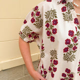 Crimson Petal Collared Midi Dress - The Pink Pineapple 850