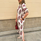 Crimson Petal Collared Midi Dress - The Pink Pineapple 850