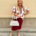 Crimson Petal Puff Sleeve Top - The Pink Pineapple 850