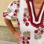 Crimson Petal Puff Sleeve Top - The Pink Pineapple 850