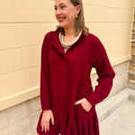 Crimson Ruffle Reverie Mini Dress - The Pink Pineapple 850