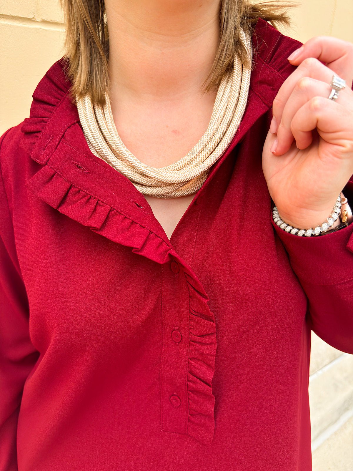 Crimson Ruffle Reverie Mini Dress - The Pink Pineapple 850