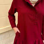 Crimson Ruffle Reverie Mini Dress - The Pink Pineapple 850