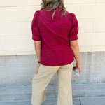 Crimson Whisper Embroidered Top - The Pink Pineapple 850