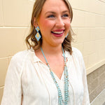 Crystal Current Drop Earrings in Light Blue - The Pink Pineapple 850