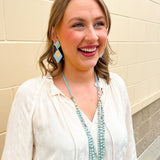 Crystal Current Drop Earrings in Light Blue - The Pink Pineapple 850