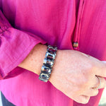 Crystal Stone Stretch Bracelet - Black - The Pink Pineapple 850