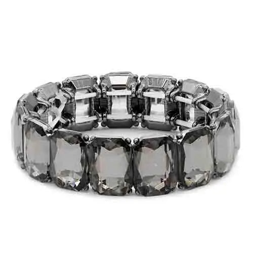 Crystal Stone Stretch Bracelet - Black - The Pink Pineapple 850