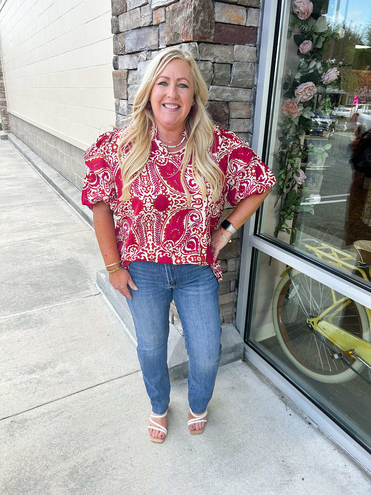 Touch of Fall Ruffle Sleeve Top -Plus Size | Styled View