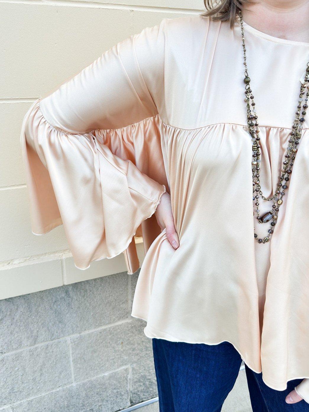 Cue The Chic Satin Blouse - The Pink Pineapple 850