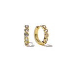18K gold diamond huggie earrings