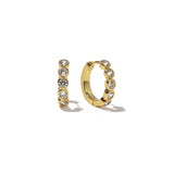 18K gold diamond huggie earrings