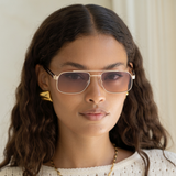 [Freyrs] Vesper Aviator Sunglasses in Gold/Sunset