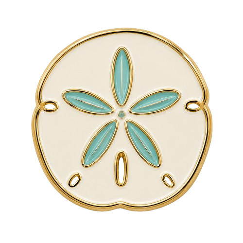 Sand dollar needle minder for needlepoint stitching
