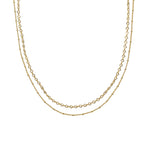 18K gold layered satellite choker necklace
