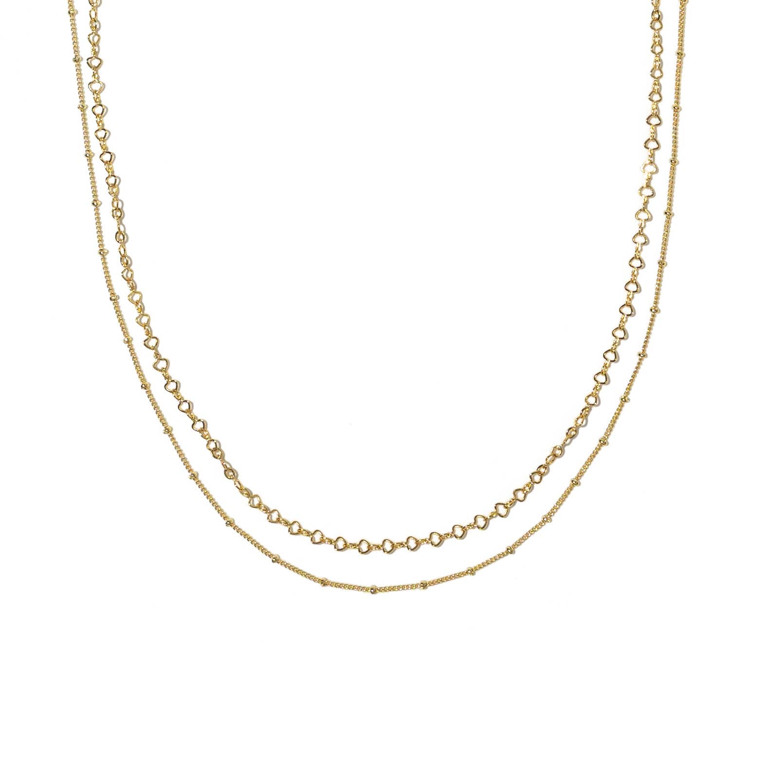 18K gold layered satellite choker necklace