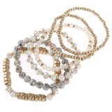 Mix Stackable Charm Stretch Bracelet in Natural