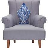 Blue Chinoiserie Vase Hook Pillow