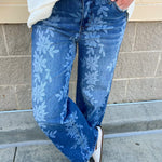 Daisy Daydream Wide Leg Jeans - The Pink Pineapple 850