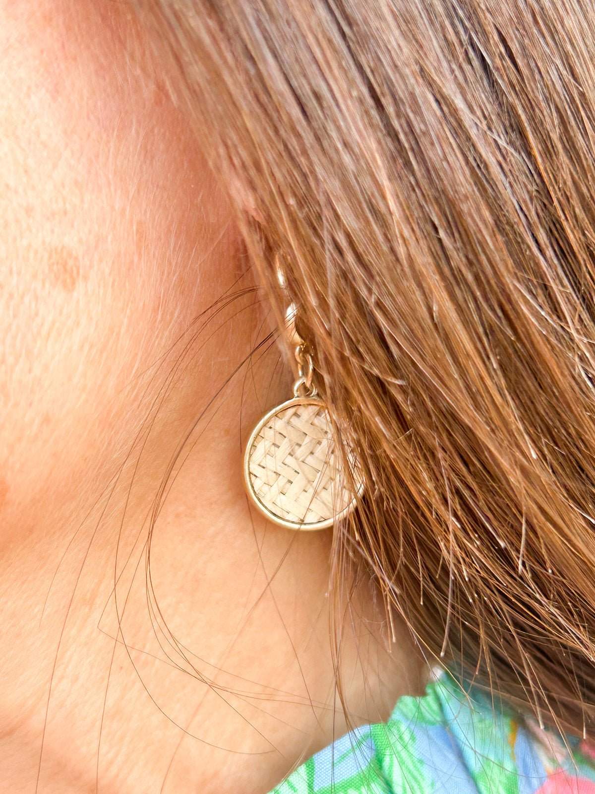 Danielle Raffia Drop Hoop Earrings - The Pink Pineapple 850