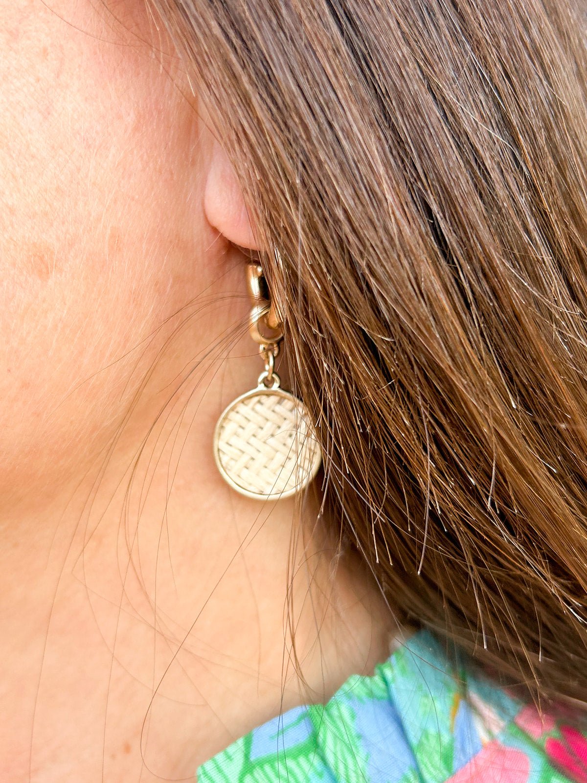 Danielle Raffia Drop Hoop Earrings - The Pink Pineapple 850