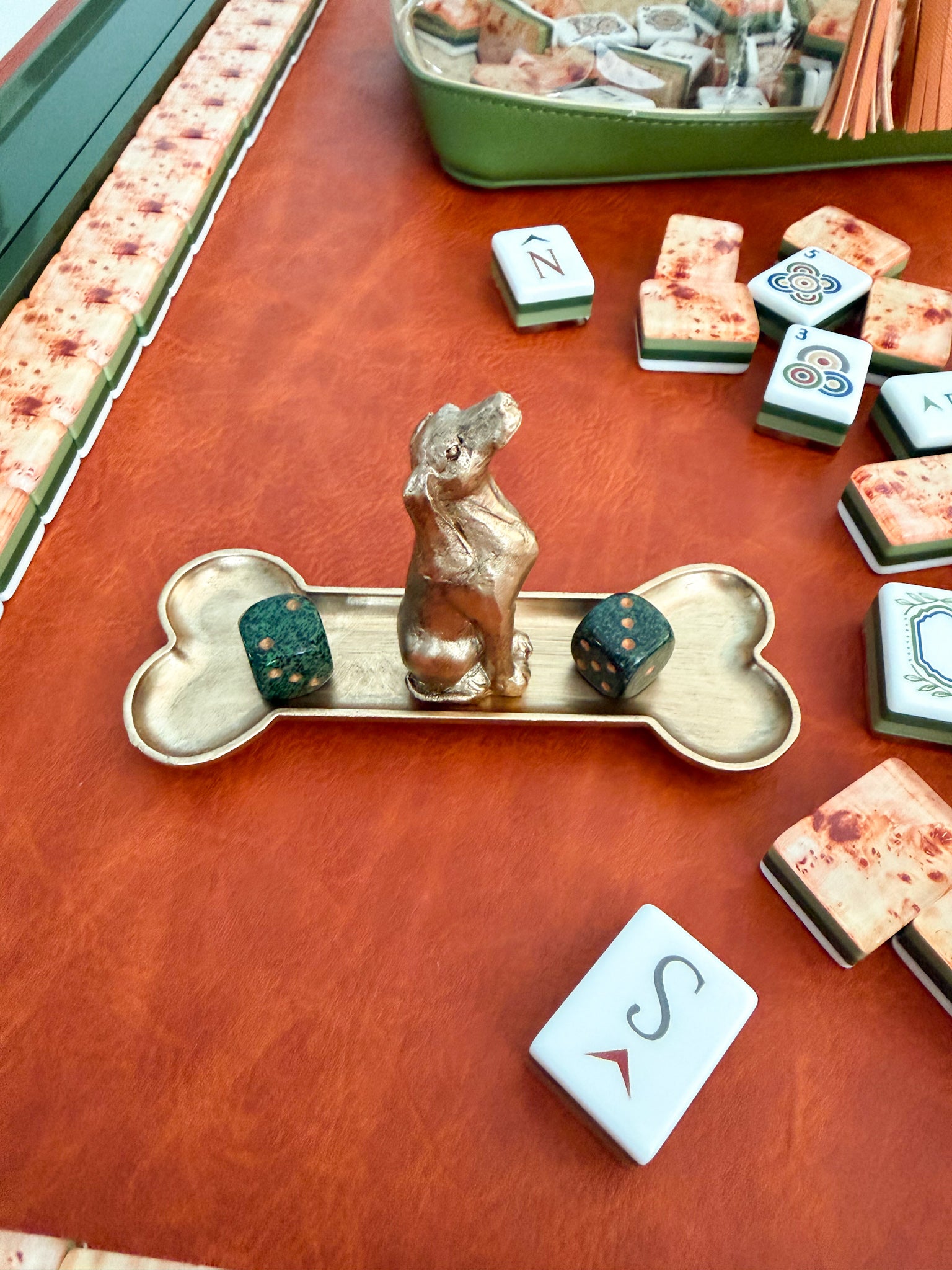 Dapper Hound Mahjong Dice Catchall - The Pink Pineapple 850