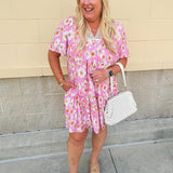 Darling Gaze Lace Collared Mini Dress - The Pink Pineapple 850