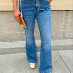 [Daze] Heartbreaker Midrise Flare Jeans - The Pink Pineapple 850