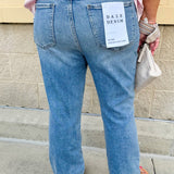 [Daze] Shy Girl High Rise Cropped Flare Jean - The Pink Pineapple 850