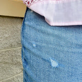 [Daze] Shy Girl High Rise Cropped Flare Jean - The Pink Pineapple 850