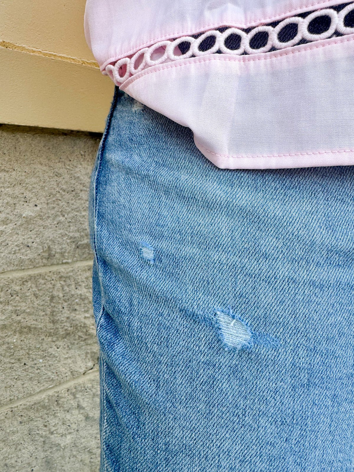 [Daze] Shy Girl High Rise Cropped Flare Jean - The Pink Pineapple 850