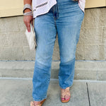 [Daze] Shy Girl High Rise Cropped Flare Jean - The Pink Pineapple 850