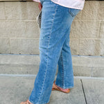 [Daze] Shy Girl High Rise Cropped Flare Jean - The Pink Pineapple 850
