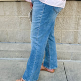 [Daze] Shy Girl High Rise Cropped Flare Jean - The Pink Pineapple 850