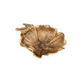 Gold magnolia and songbird cast pewter dice catchall