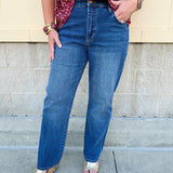 [Dear John] Anika High - Rise Straight Leg Jeans in Midtown - The Pink Pineapple 850