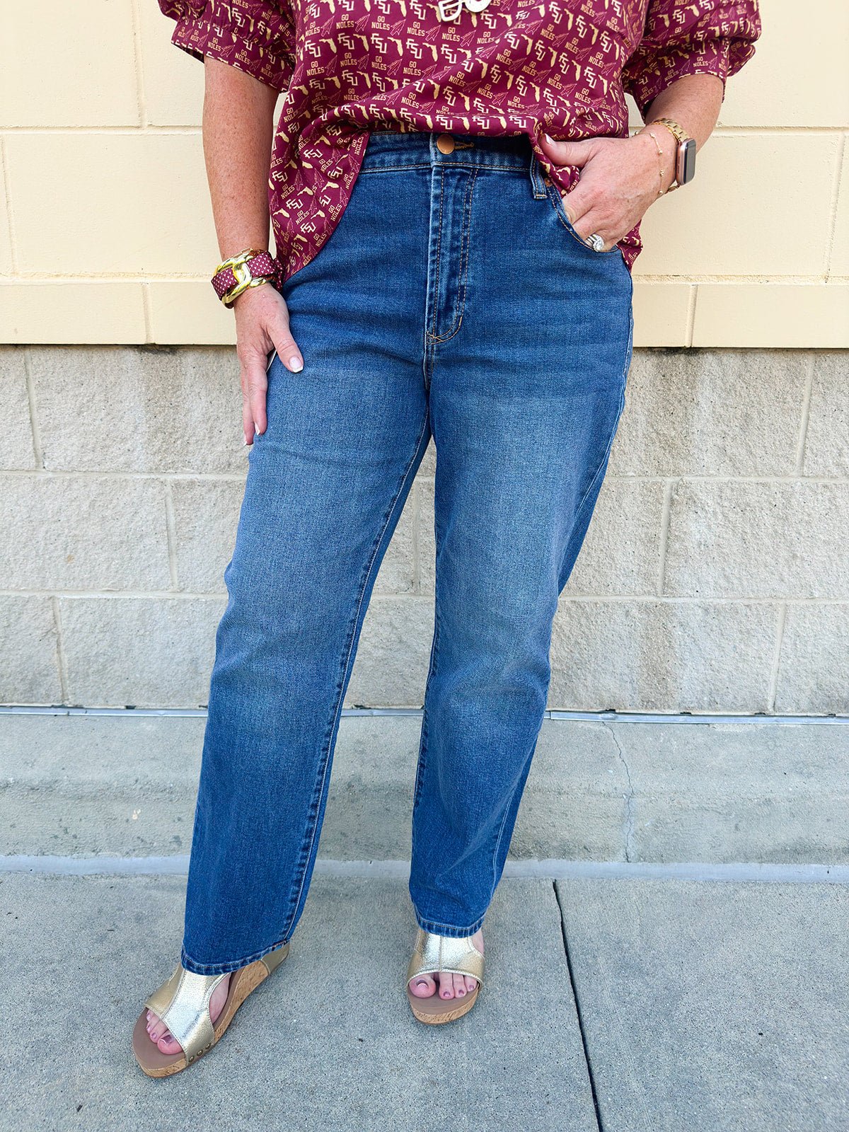 [Dear John] Anika High - Rise Straight Leg Jeans in Midtown - The Pink Pineapple 850