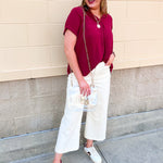[Dear John] Audrey Cropped Wide Legs in Ivory - The Pink Pineapple 850