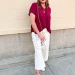 [Dear John] Audrey Cropped Wide Legs in Ivory - The Pink Pineapple 850