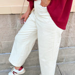 [Dear John] Audrey Cropped Wide Legs in Ivory - The Pink Pineapple 850