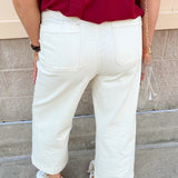 [Dear John] Audrey Cropped Wide Legs in Ivory - The Pink Pineapple 850
