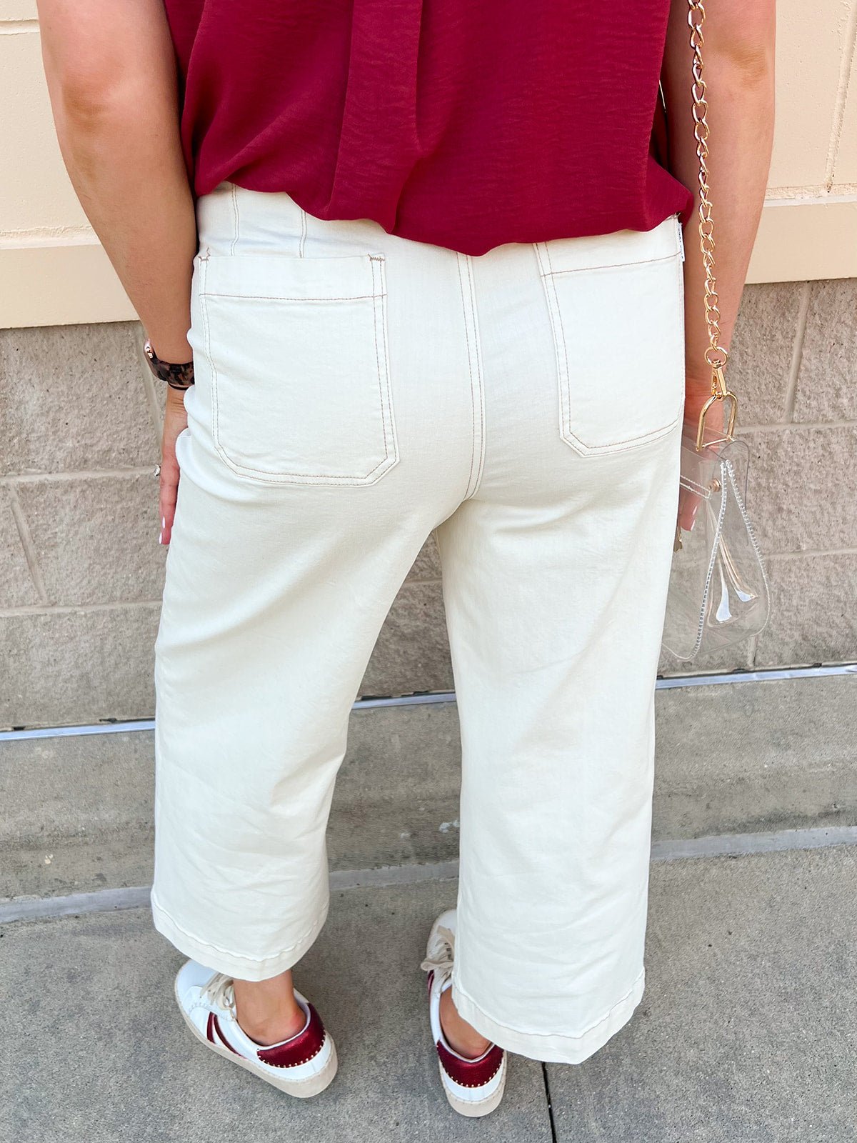 [Dear John] Audrey Cropped Wide Legs in Ivory - The Pink Pineapple 850