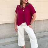 [Dear John] Audrey Cropped Wide Legs in Ivory - The Pink Pineapple 850